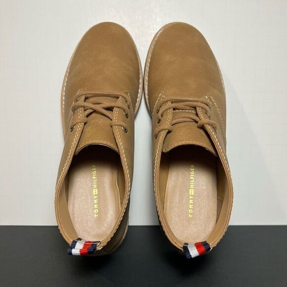 Womens TOMMY HILFIGER Tan Faux Leather Lace Up Ankle Boots / Size 6 Medium - Picture 5 of 9